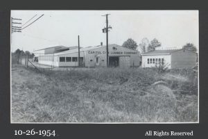 Old photograph of Capitol City Lumber yard in Raleigh back in 1954