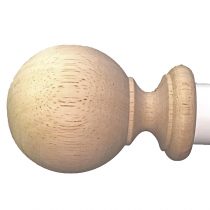 Mounting Screw Installed Camelot Wood Finial for 2" Drapery Rod Unfinished 
