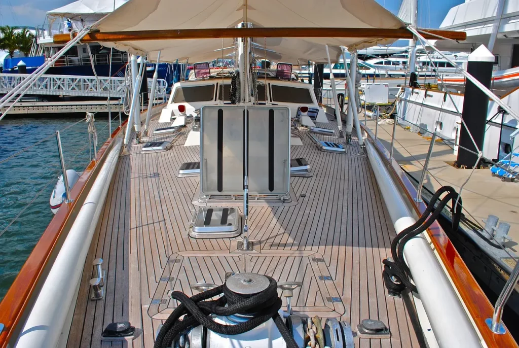 teak sail boat deck - uses of hardwoods vs softwoods
