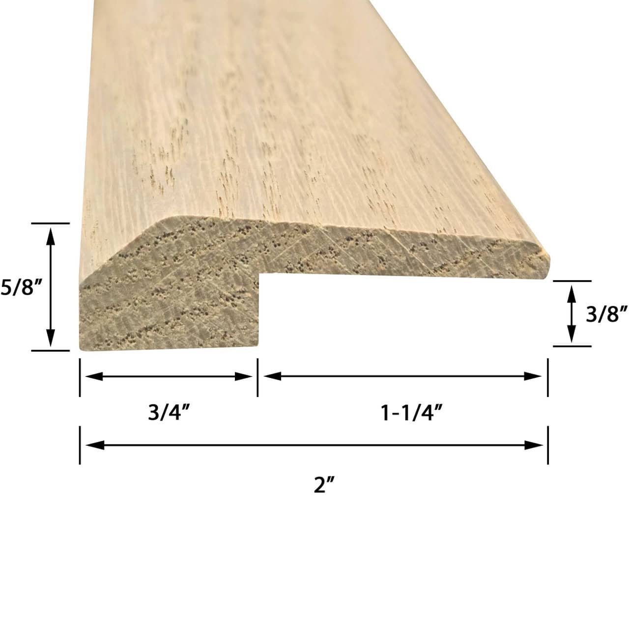 Oak Moulding 0.25 to 0.3125 Inch Floor Transition Dimensions